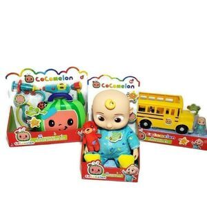Cocomelon Musical JJ Doll, School Bus, Dr. Checkup